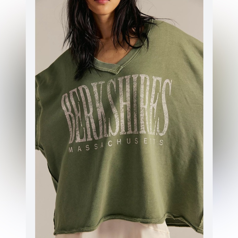 NWT Free People Venice Oversized Cotton Blend Graphic Sweatshirt